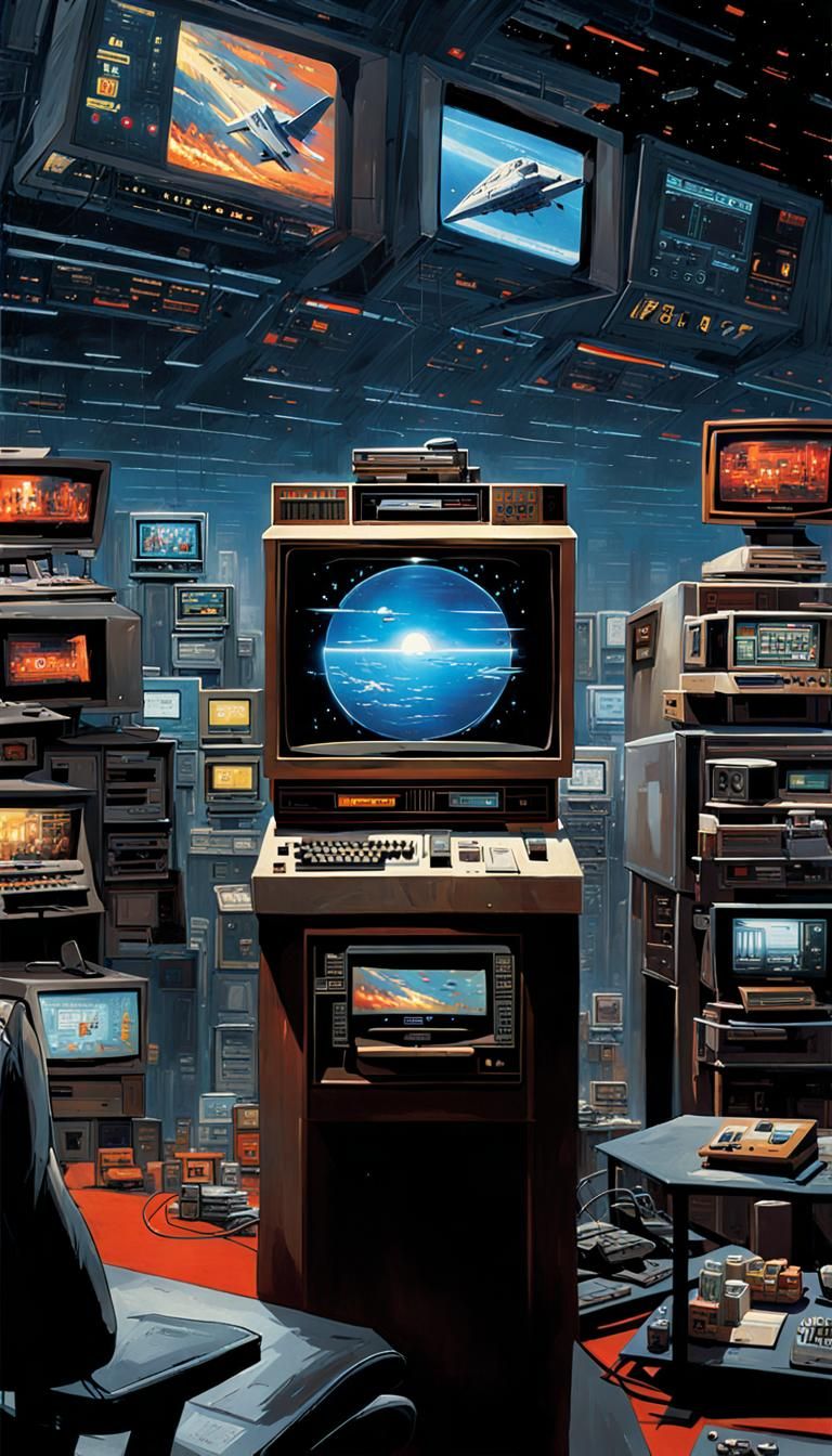 80s Nostalgia: Old PC Gaming System Movie Poster
