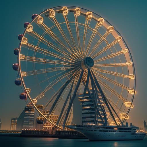 Ain Dubai Ferris Wheel in Cinematic Style