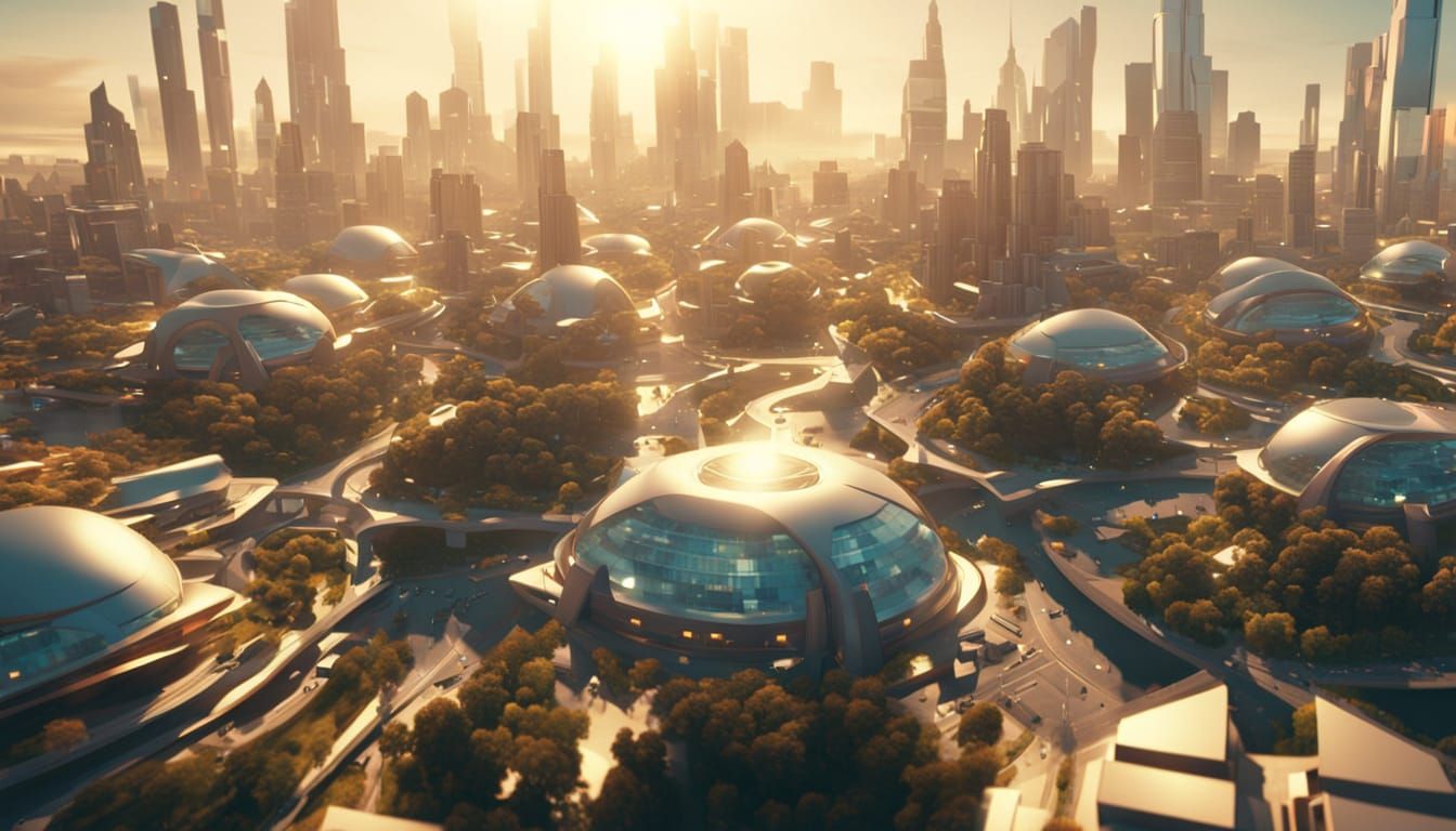 Futuristic Cityscape in Surreal 3D Animation