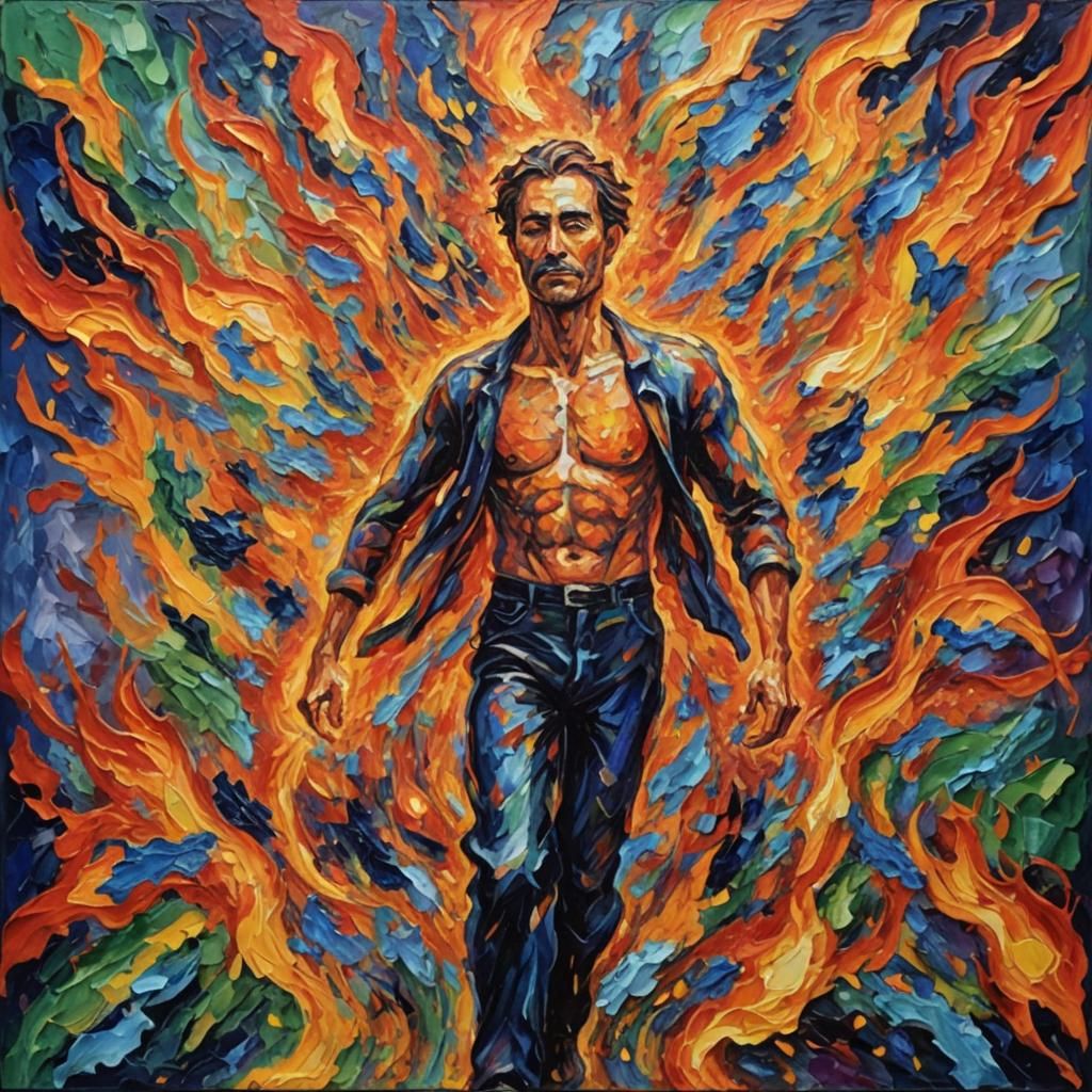 Fiery Air: An Expressionist Oil Painting