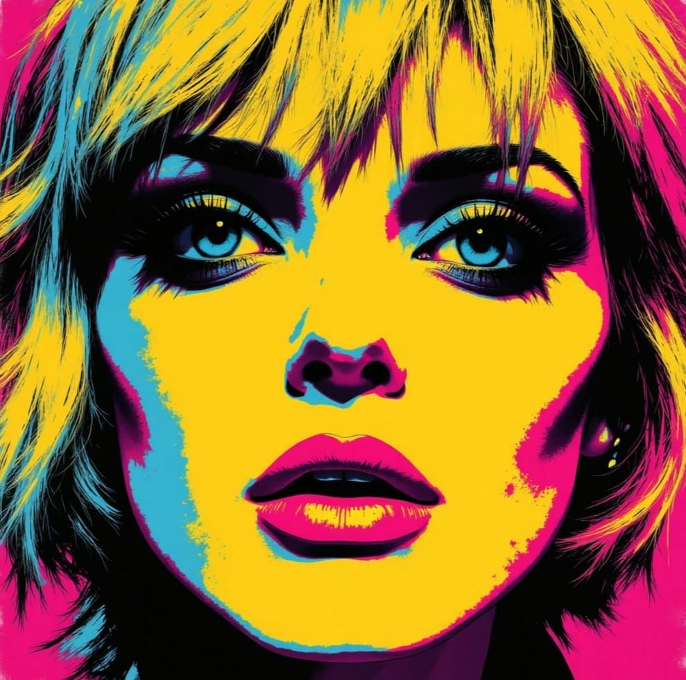 Andy Warhol Style Portrait of Young Debbie Harry