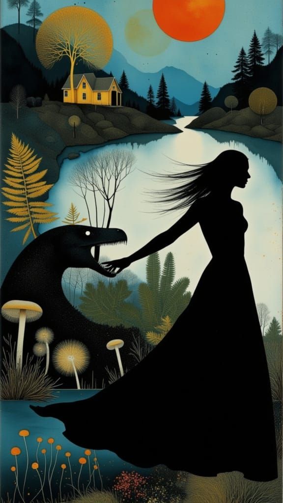 Ethereal Goddess in Art Nouveau Splendor