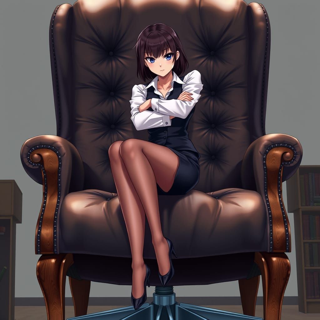 Surreal Office Goddess in Anime Style