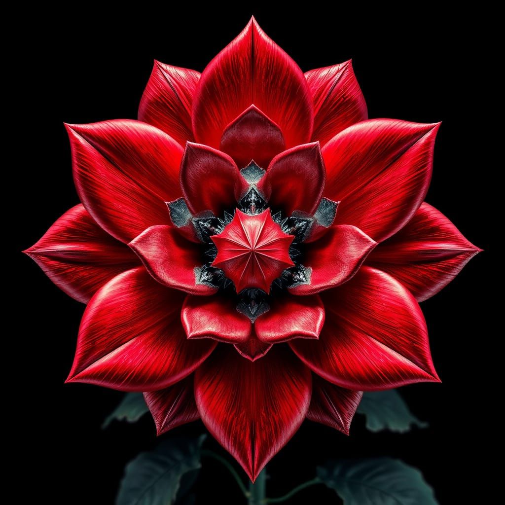 Steel Red Rose  solarized metallic reversal