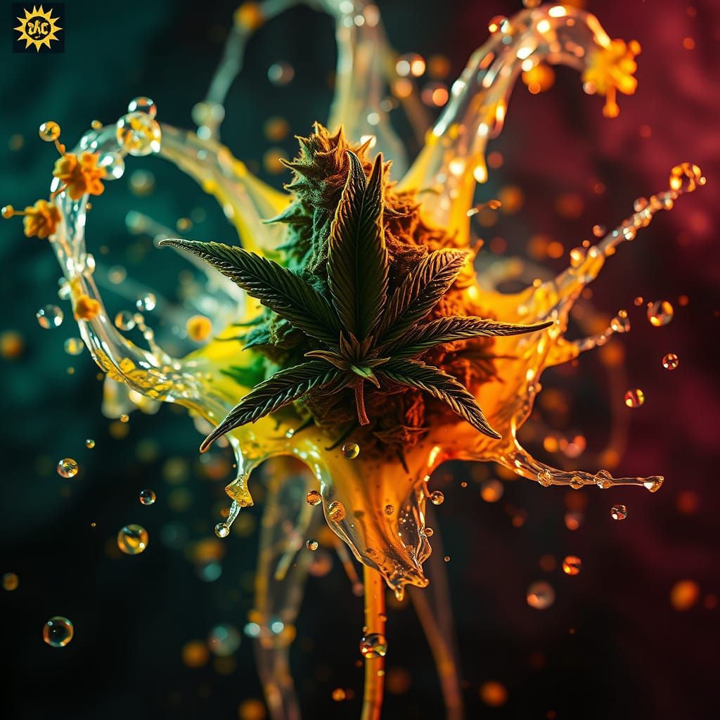 Hashish Splash Art: Hyperrealistic Temple Ball