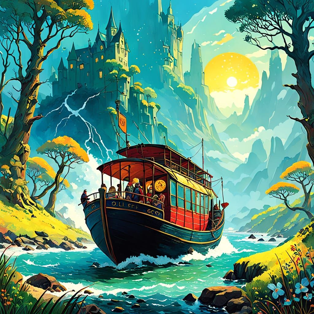 Whimsical Fairytale Illustration in Studio Ghibli Style