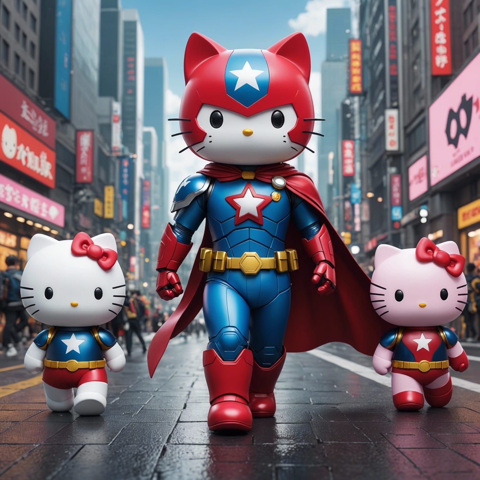 Hello Kitty and Friends as Anime Superheroes