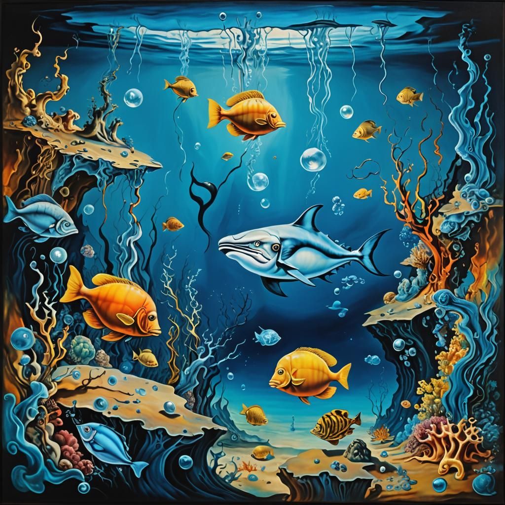 Surreal Underwater Sealife in Dali Style