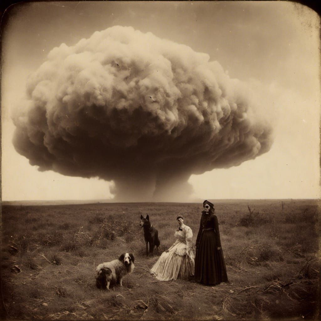 Demonic Cloud Entity in Vintage Macabre Photography