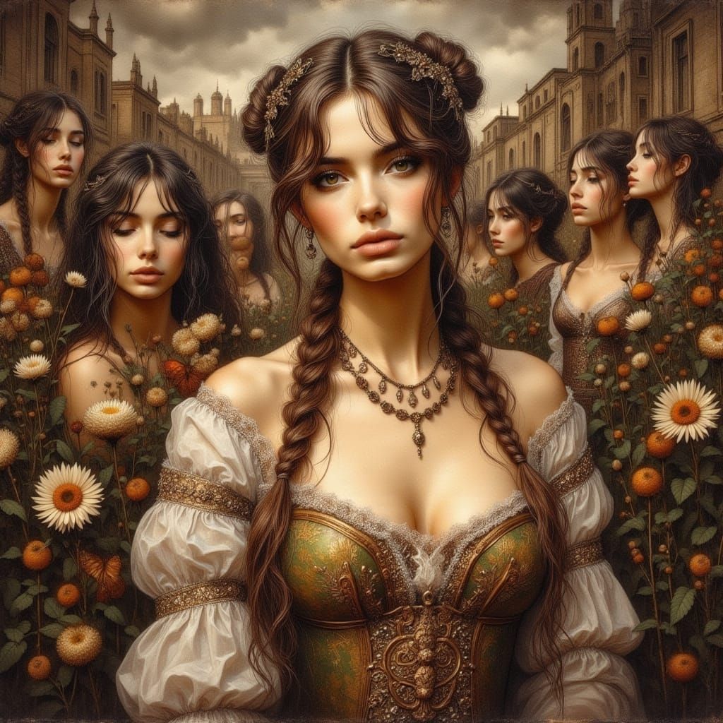 Topless Harem of 17th Century Women