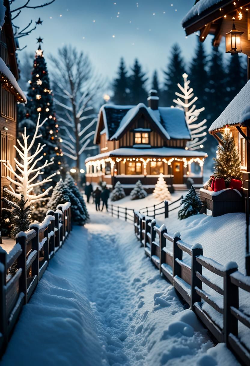 Surreal Winter Wonderland in Cinematic Hyperdetail