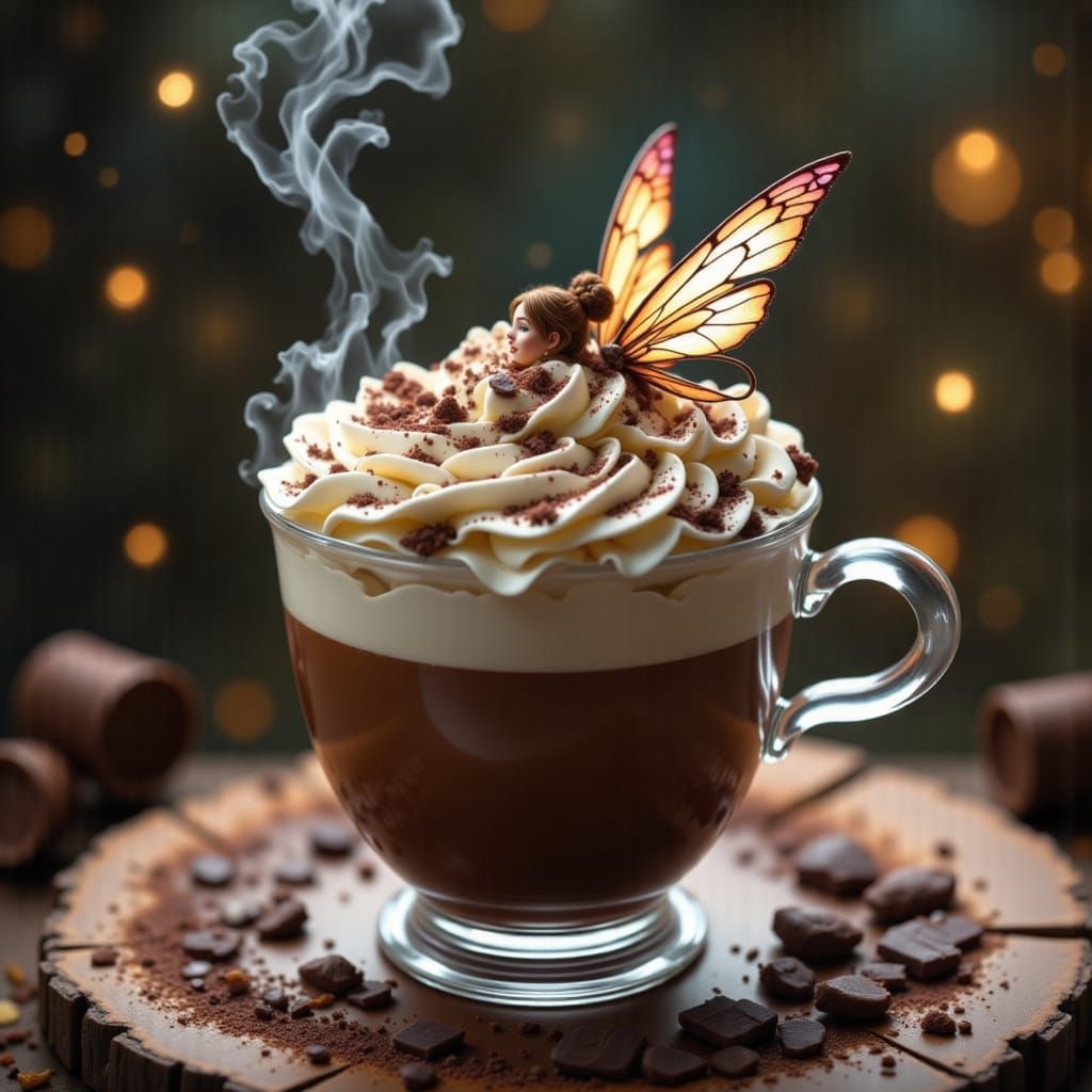Hot Chocolate Fairy in Surreal Fantasy Style
