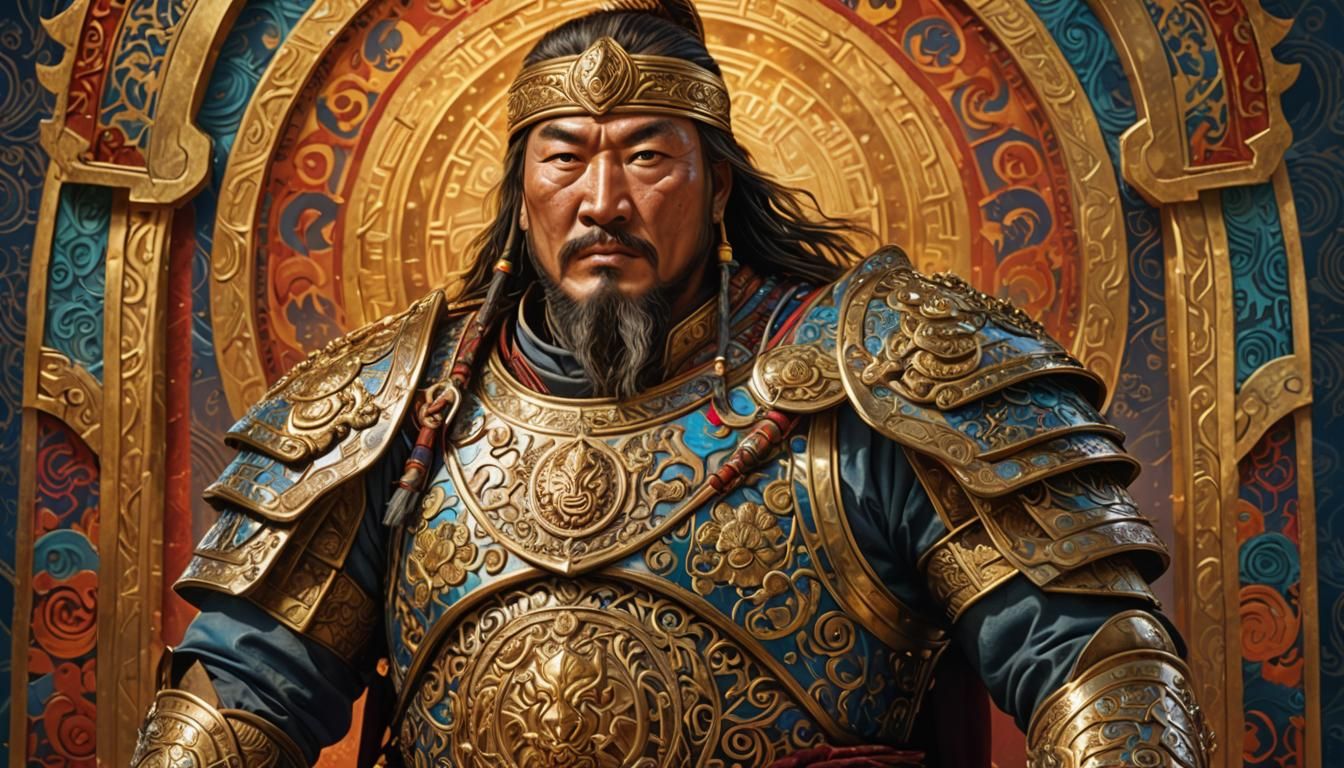 Genghis Khan in Golden Armor Concept Art