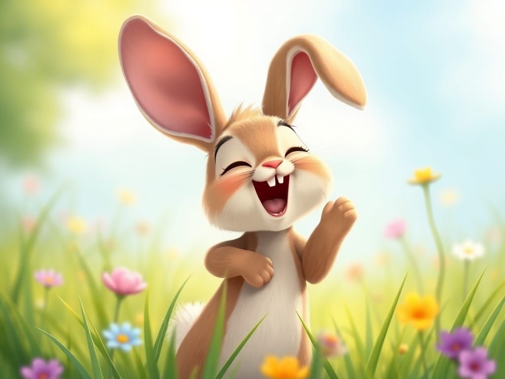 cute bunny laughing,