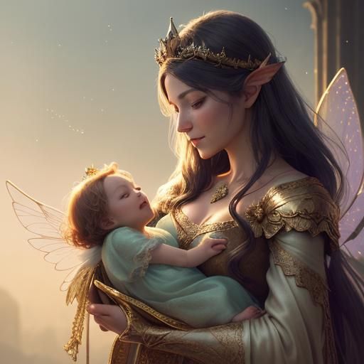 Fairies Guarding Royal Baby: Cinematic Still