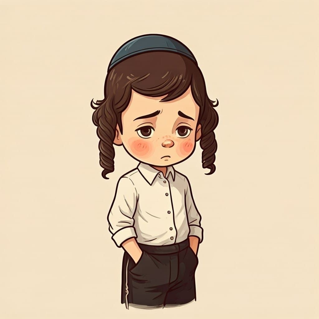 Ultra-Orthodox Boy Portrait in Rembrandt Style