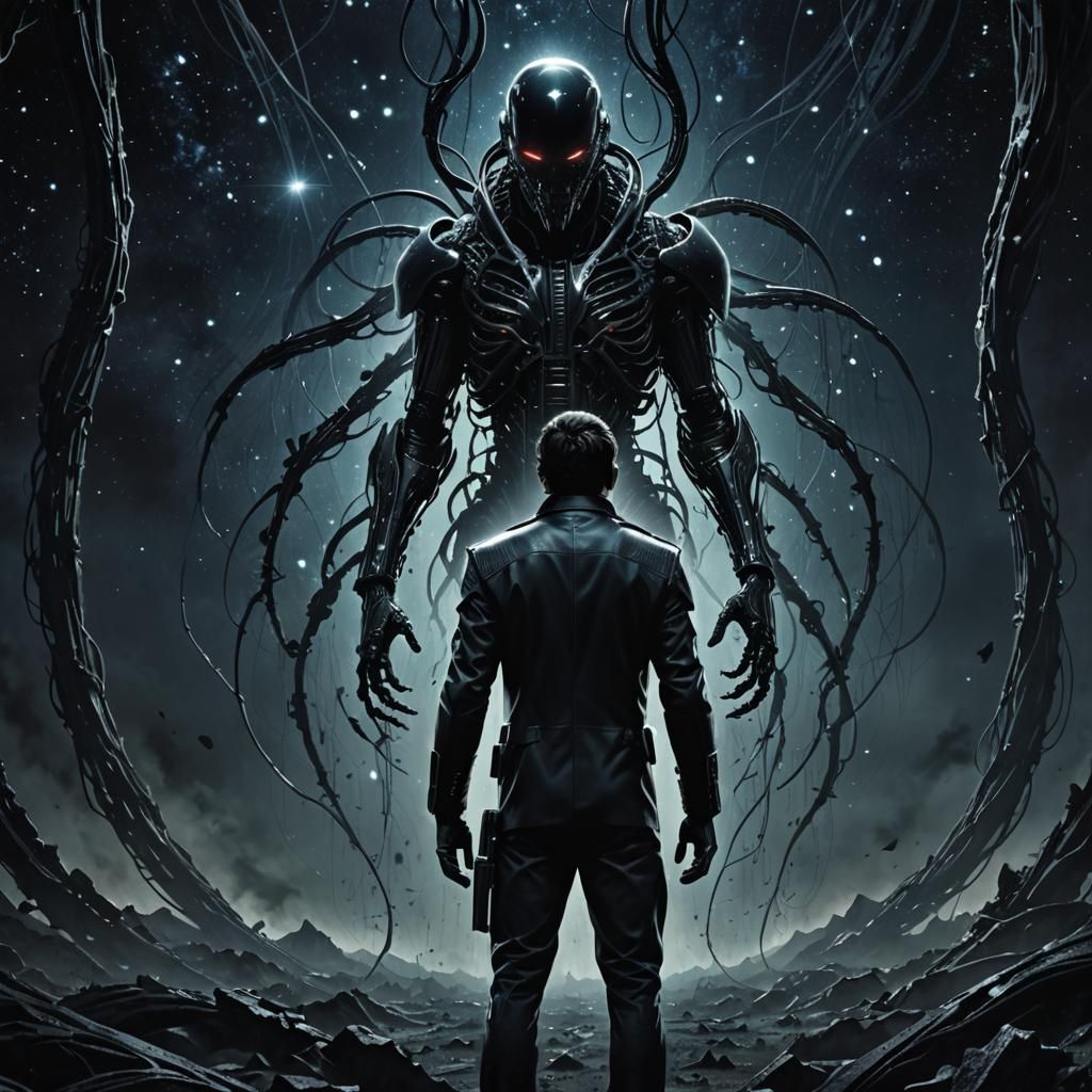 Dark Matter Marauder: Cosmic Horror Noir Wanted Poster