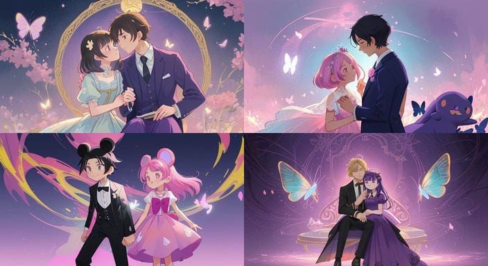 Stunning Couple and Cute Pokémon-Inspired Friend in Enchanti...