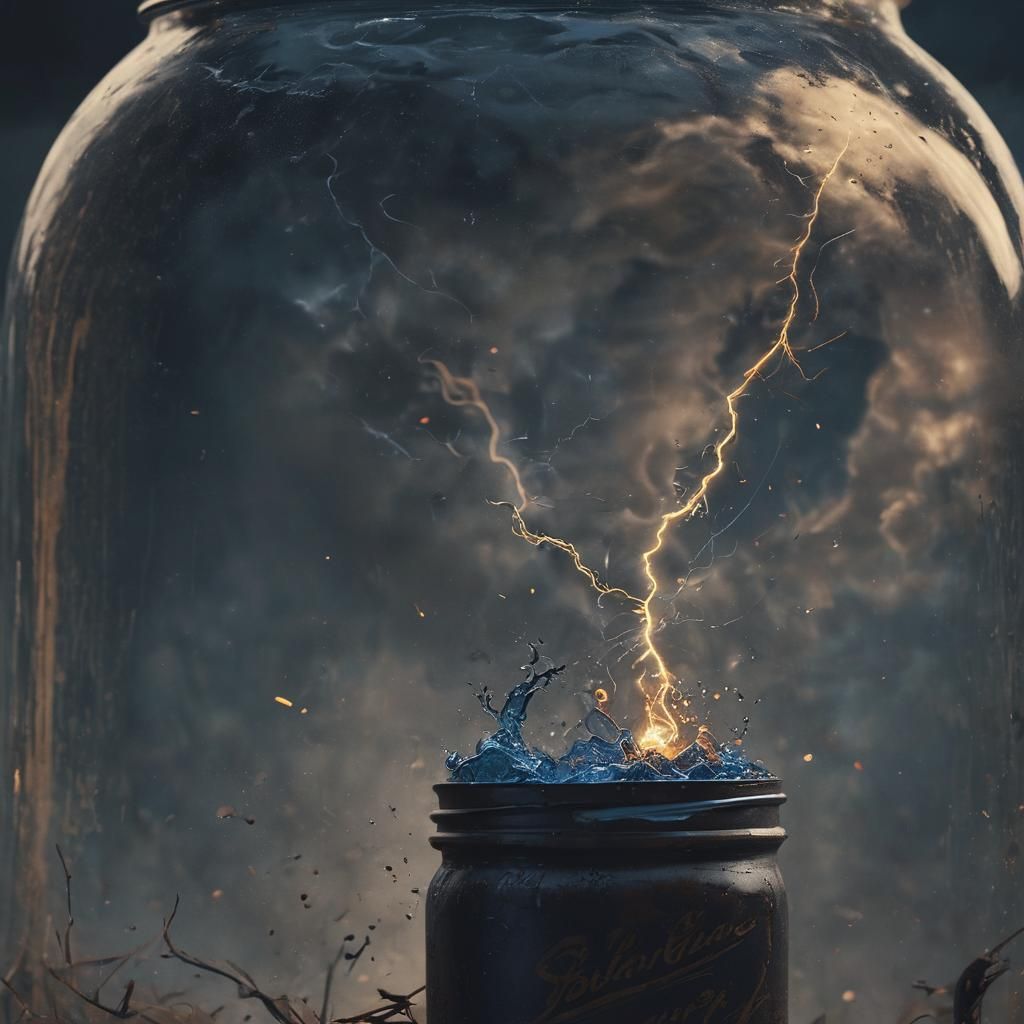 Storm Vortex Trapped in Antique Mason Jar