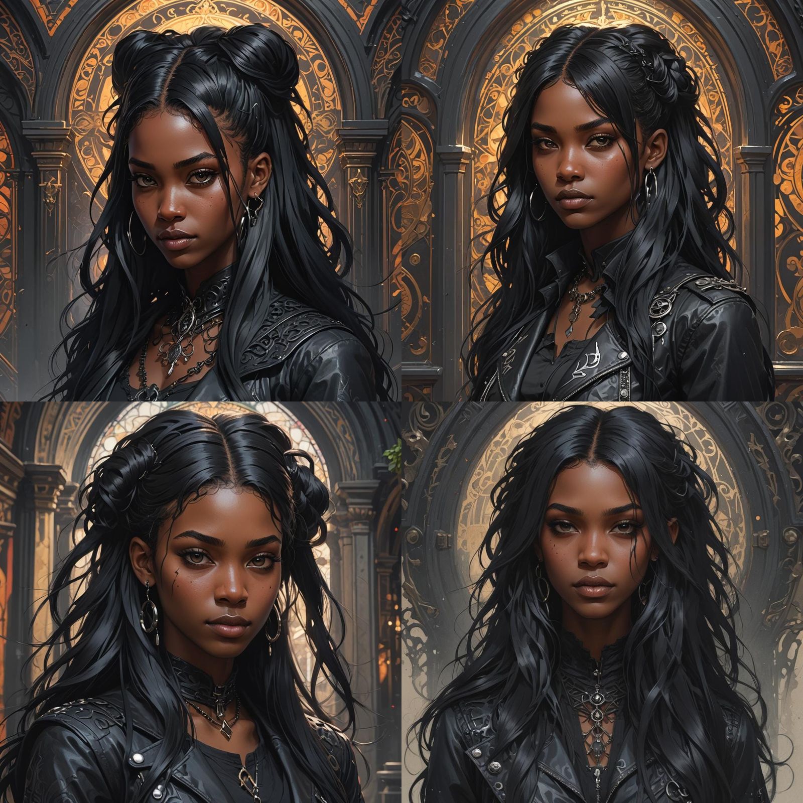 Gothic Punk Teen Portrait in Digital Art Style