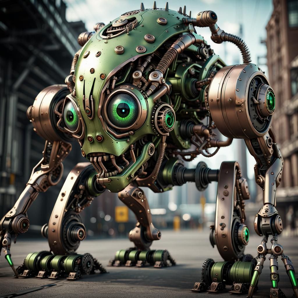Steampunk Robotic Alien Monster in 8K Resolution