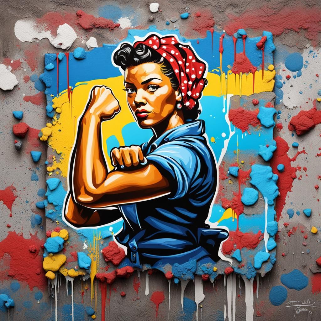 Rosie the Riveter Graffiti Art