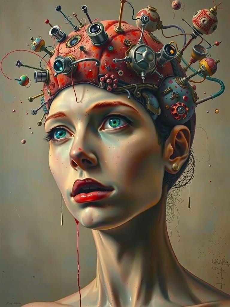 Surrealist Portrait of Psychological Torment