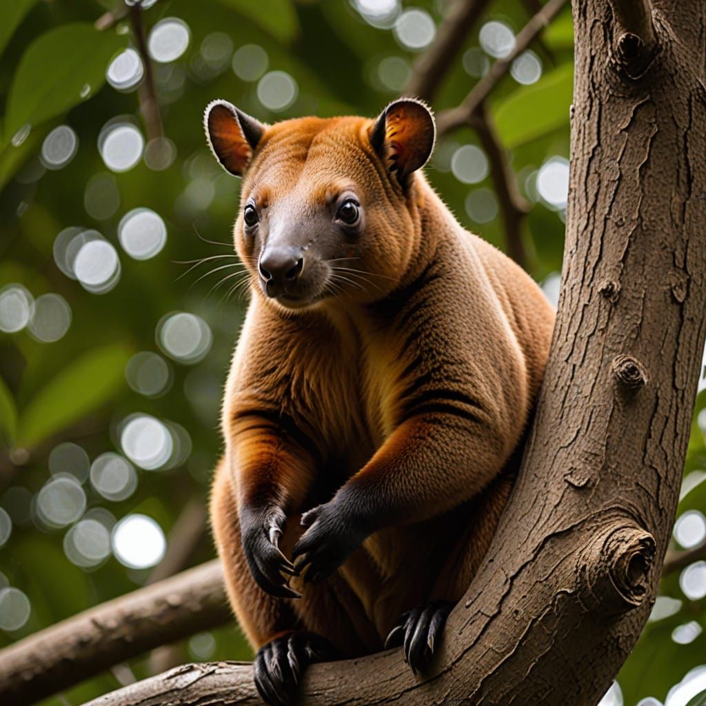 Goodfellows Tree Kangaroo in Lush Australian Habitat