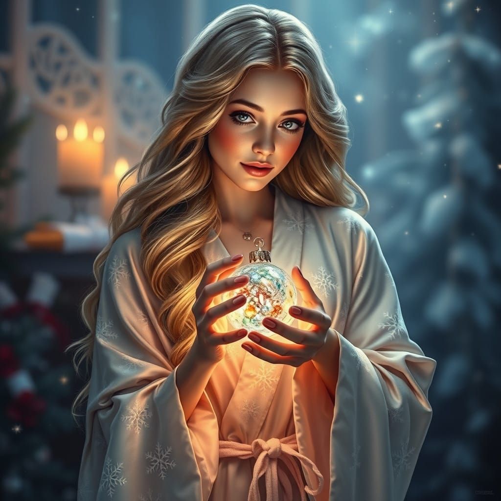 Christmas Beauty Avatar Offers Ornament with Winter Wonder