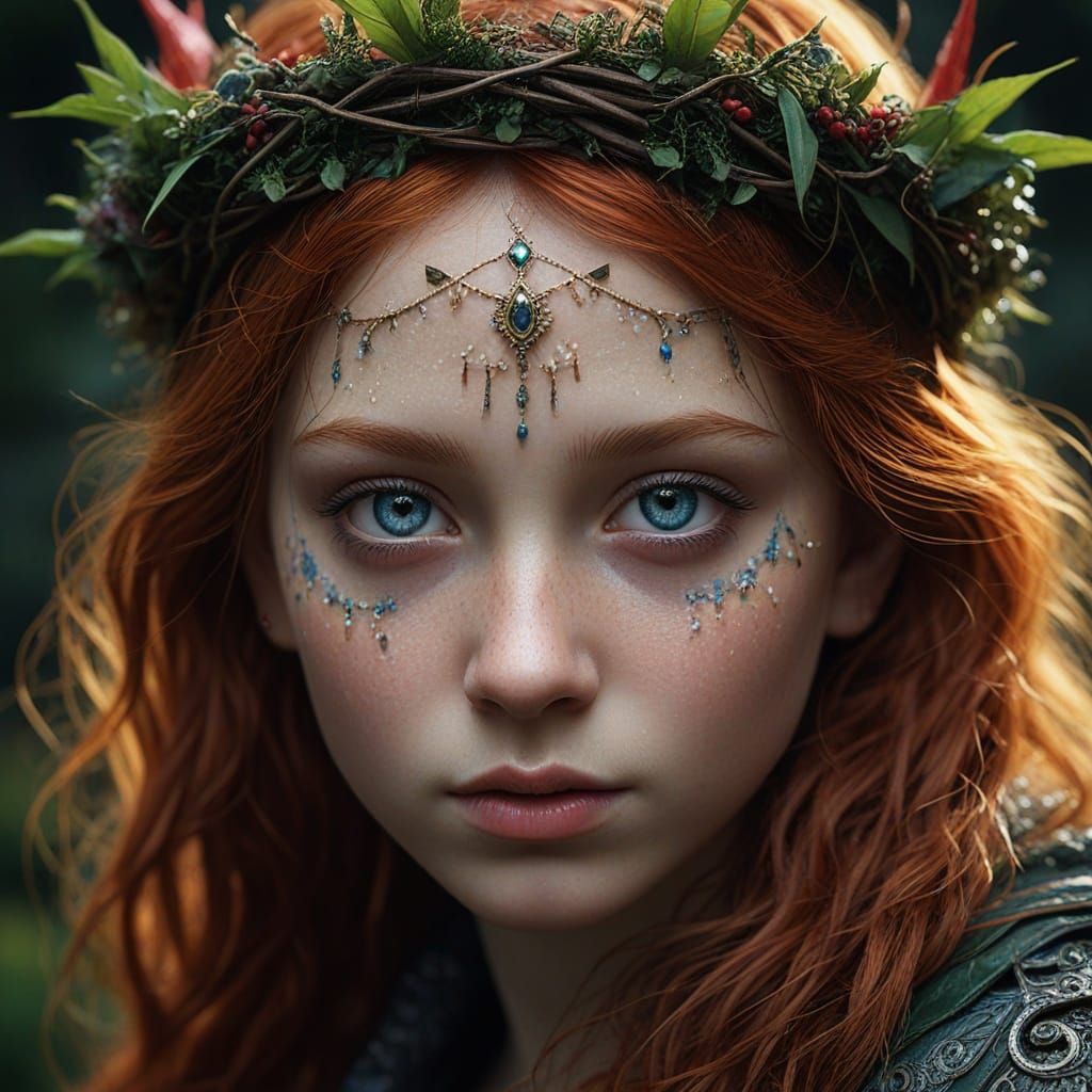 Surreal Portrait of a Mysterious Child in a Rainforest