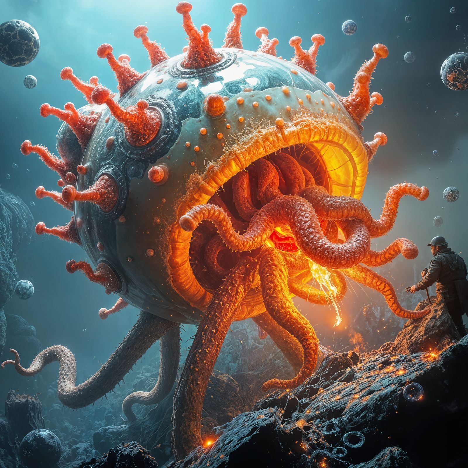 Enlarged Microorganism Generated by AI