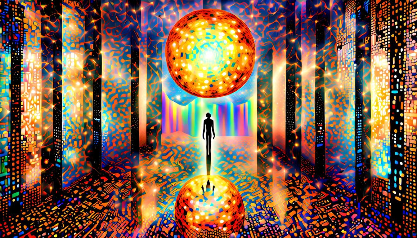 Digital Afterlife: Utopian Society in Cubist Style