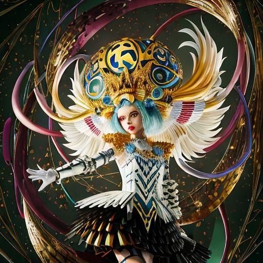 Psychedelic Wineglass: Glamorous 3D Render in 8k