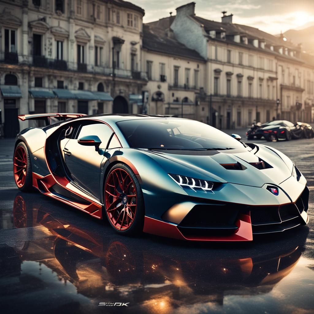 Midnight Blue Lamborghini Sian and Bugatti Chiron Mix