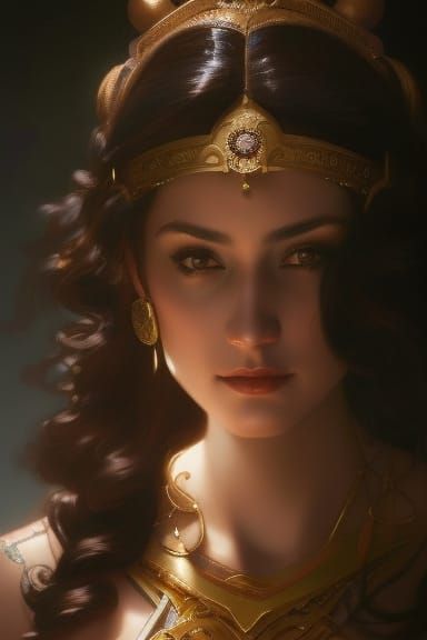 Ishtar: Mesopotamian Goddess of Love, Hyperdetailed Portrait