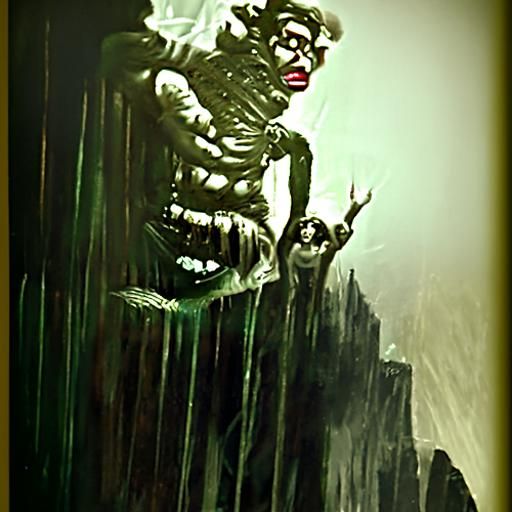 Classic Horror Creature in Engraving Style