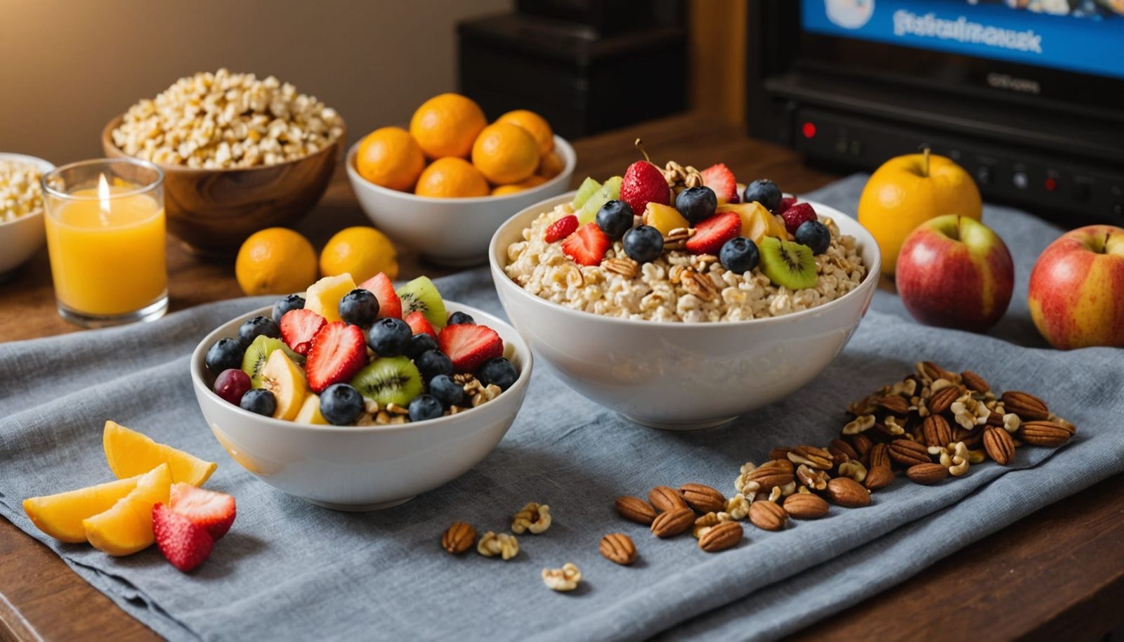 Cozy Movie Night with Healthy Oatmeal Bowl