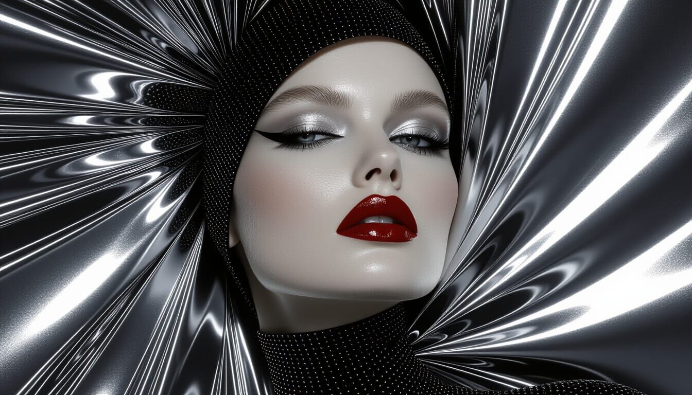 Avant-Garde Monochrome Fashion Editorial Portrait