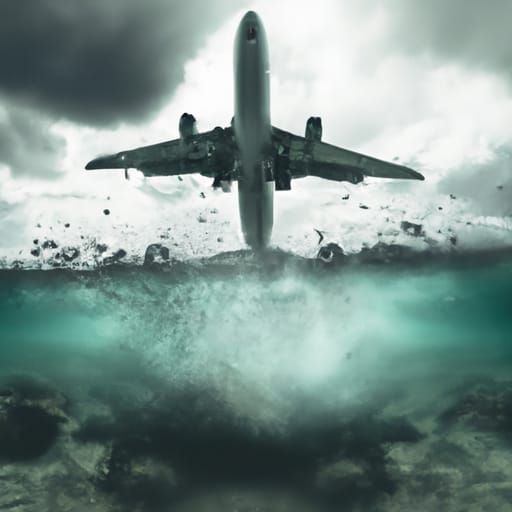 Hyperrealistic Plane Emerges from Crystal Water