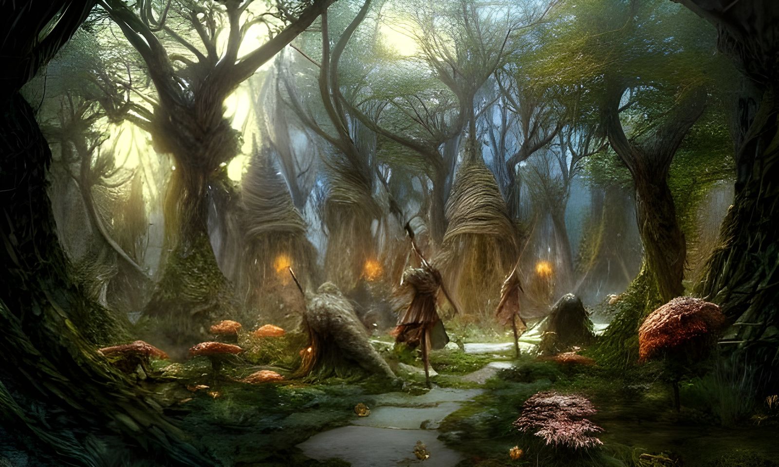 Elves in Lothlórien Hyperdetailed Digital Art