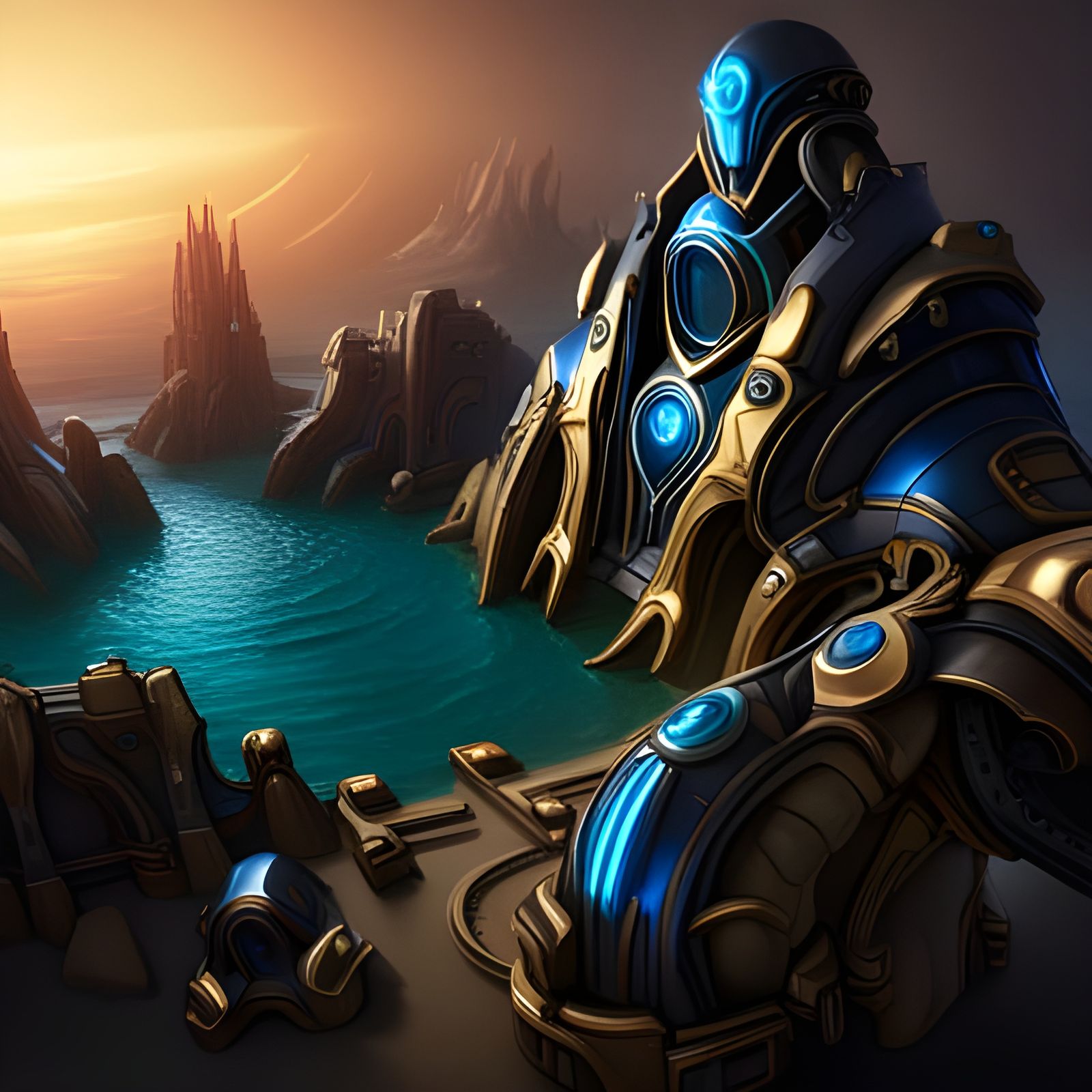 Starcraft Protoss Concept Art in Unreal Engine