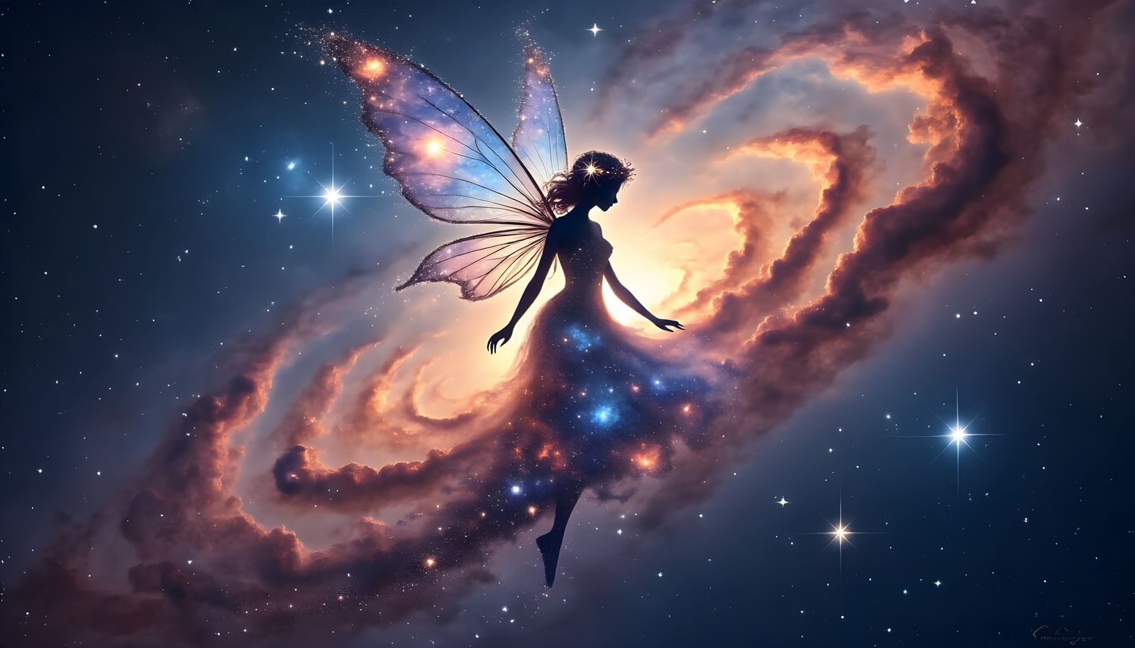 Fairy Made of Nebula and Stars