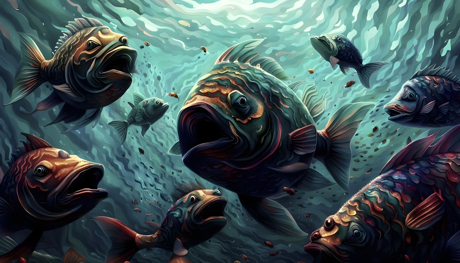 Surreal Underwater Kingdom Scene