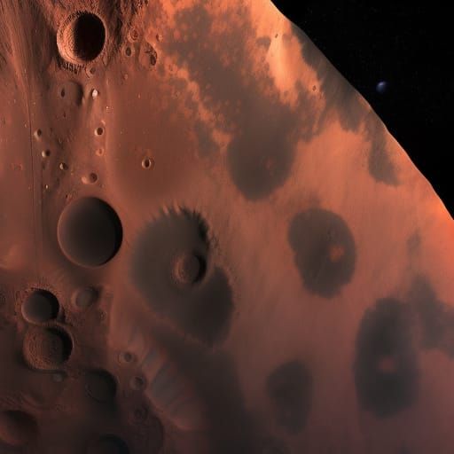Bear Face Craters on Mars: NASA Orbiter Photo