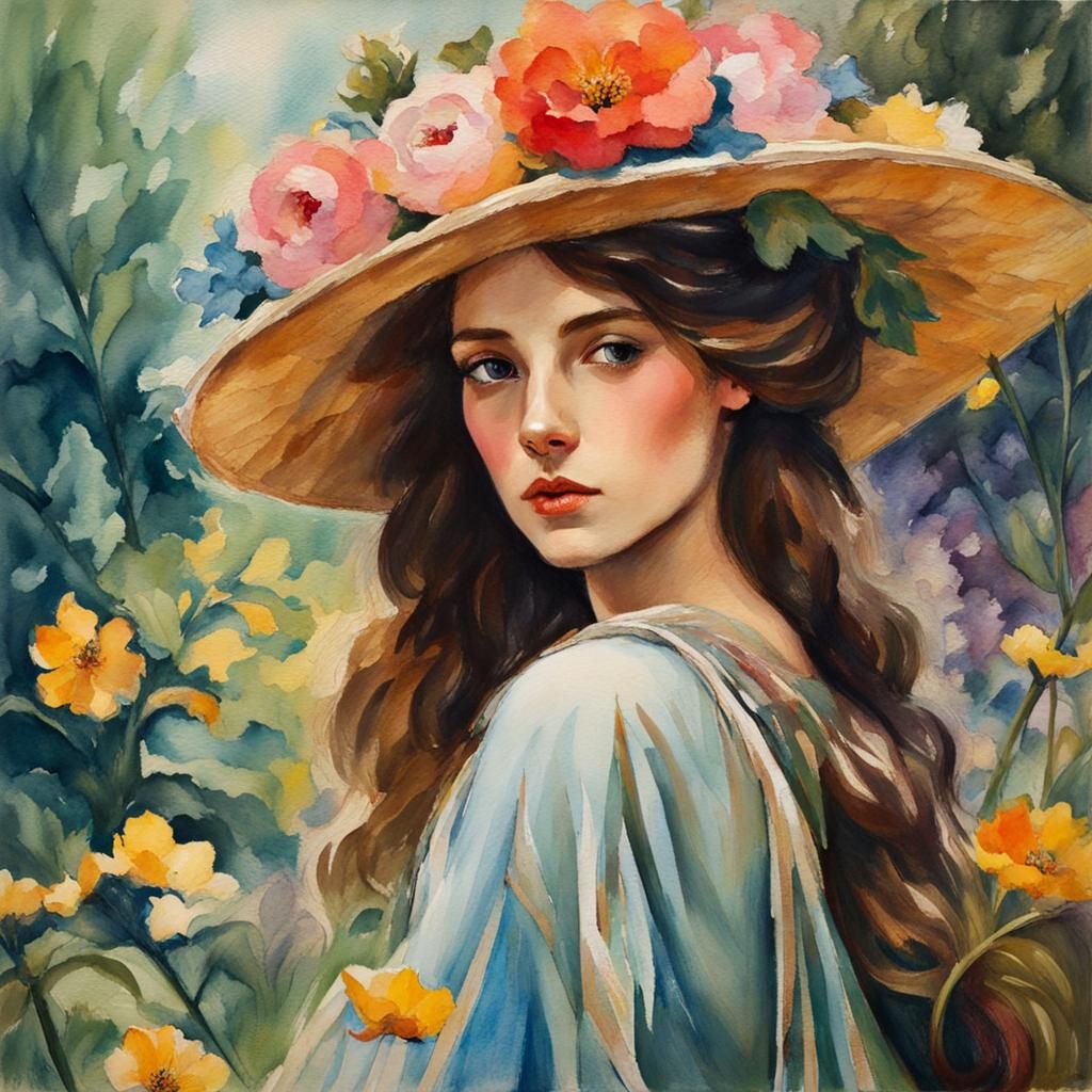 Sleeping Beauty in Watercolor Gouache Style