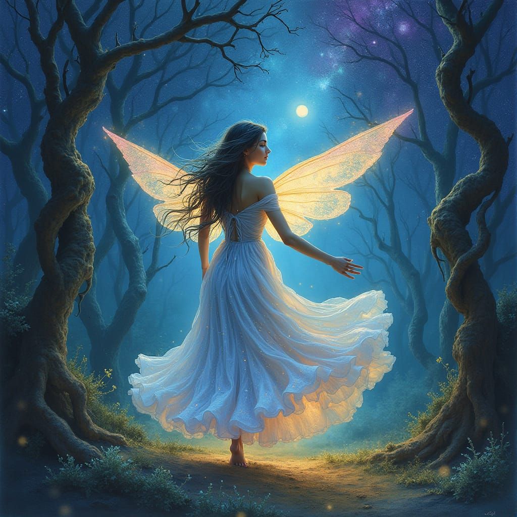 Ethereal Fairy Dance in Dreamlike Forest