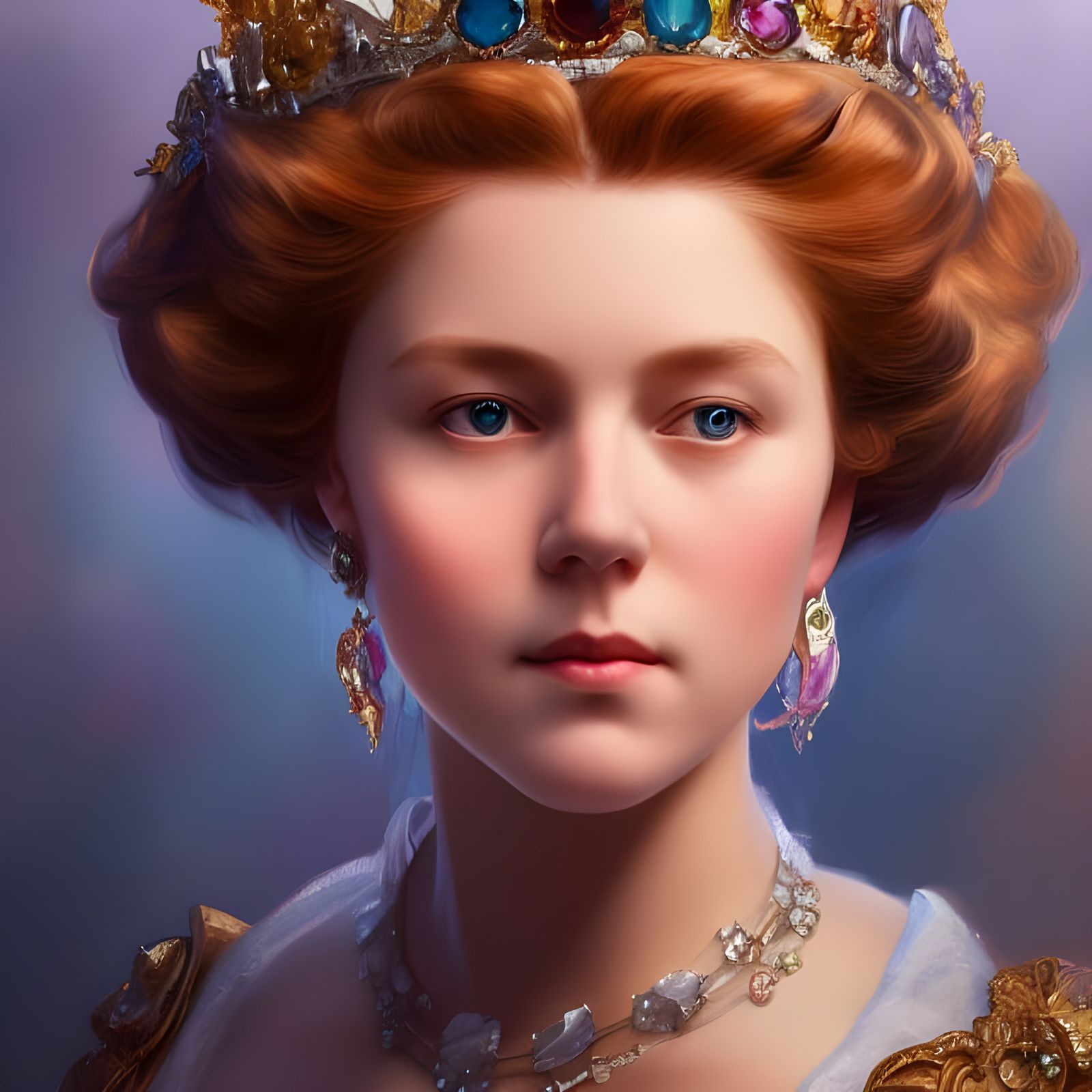Hyperrealistic Portrait of Young Queen Elizabeth II