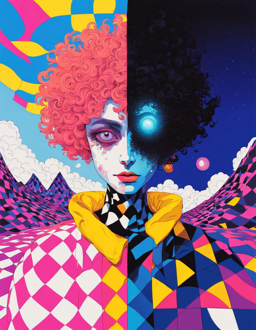 Duality: A Surreal Digital Anime Portrait