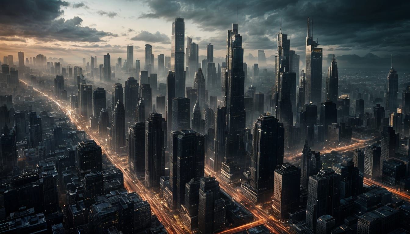 Epic Cityscape at Dusk
