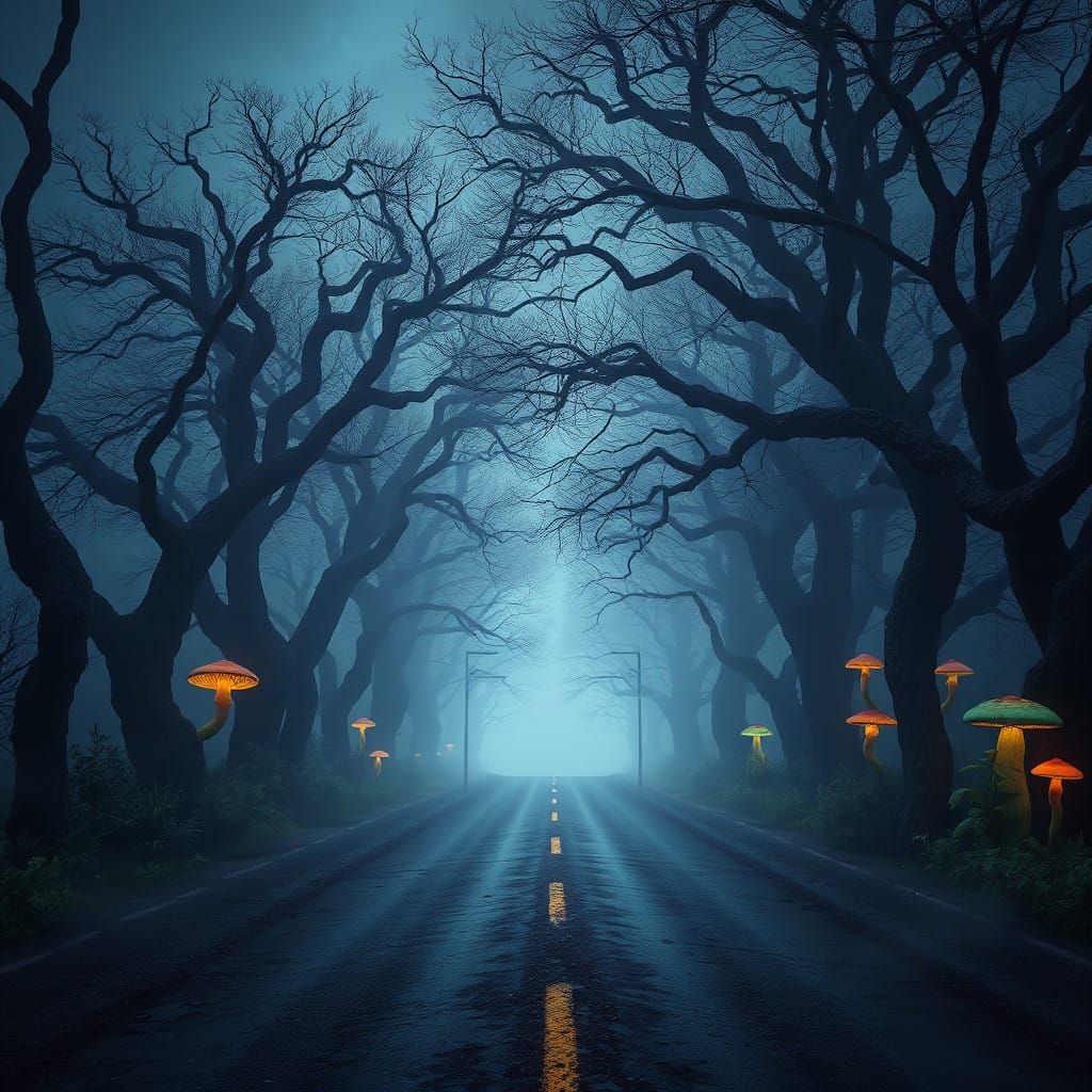 Mystical Road of Ancient Secrets in Dreamlike Atmosphere